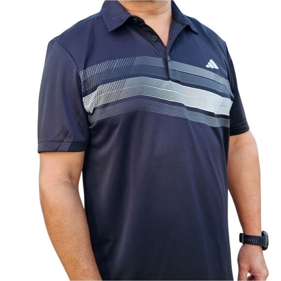 adidas Other - NWT Adidas Men's Classic Polo/Casual Shirts Stripes Stretch Short Sleeve Size L